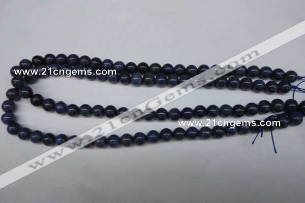 CDU102 15.5 inches 8mm round blue dumortierite beads wholesale