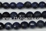 CDU111 15.5 inches 6mm faceted round blue dumortierite beads