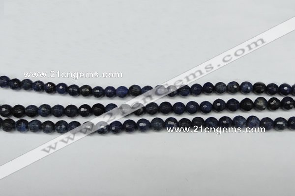 CDU111 15.5 inches 6mm faceted round blue dumortierite beads