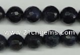 CDU112 15.5 inches 8mm faceted round blue dumortierite beads