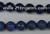 CDU113 15.5 inches 10mm faceted round blue dumortierite beads