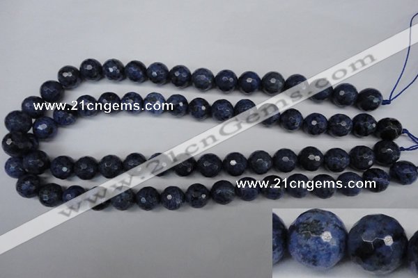 CDU114 15.5 inches 12mm faceted round blue dumortierite beads