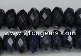 CDU120 15.5 inches 6*10mm faceted rondelle blue dumortierite beads