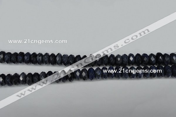 CDU120 15.5 inches 6*10mm faceted rondelle blue dumortierite beads