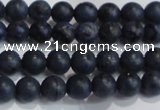 CDU200 15.5 inches 4mm round matte blue dumortierite beads