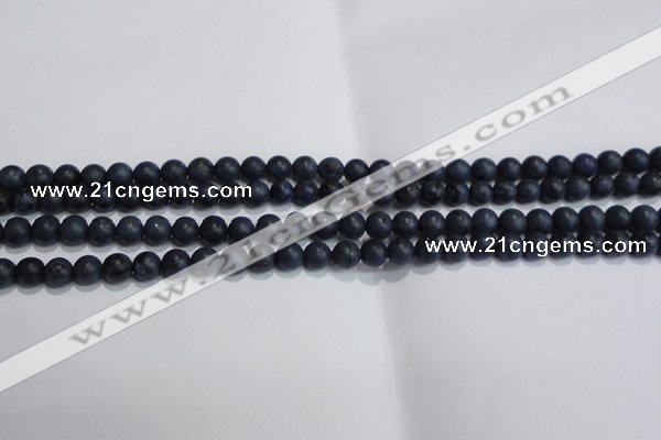 CDU200 15.5 inches 4mm round matte blue dumortierite beads