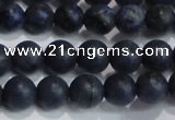 CDU202 15.5 inches 8mm round matte blue dumortierite beads