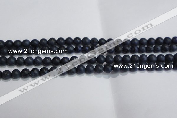 CDU202 15.5 inches 8mm round matte blue dumortierite beads