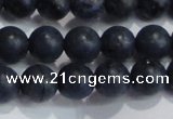 CDU203 15.5 inches 10mm round matte blue dumortierite beads