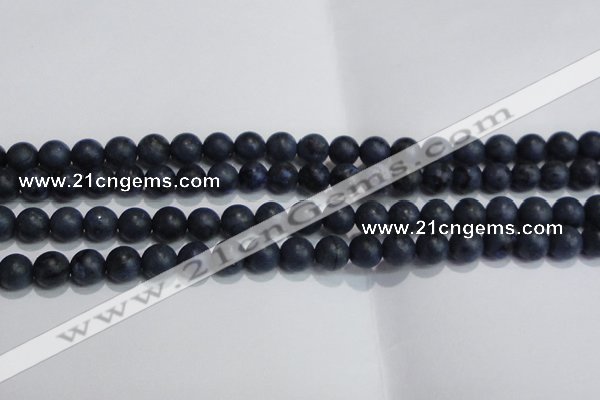 CDU203 15.5 inches 10mm round matte blue dumortierite beads