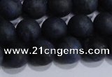CDU204 15.5 inches 12mm round matte blue dumortierite beads