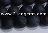 CDU205 15.5 inches 14mm round matte blue dumortierite beads