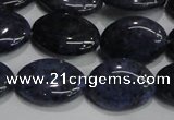 CDU212 15.5 inches 13*18mm oval matte blue dumortierite beads