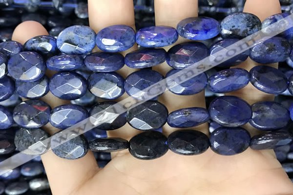 CDU217 15.5 inches 10*14mm faceted oval blue dumortierite beads