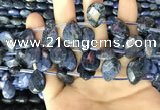 CDU222 Top drilled 10*14mm faceted briolette dumortierite beads