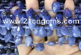 CDU223 Top drilled 10*14mm faceted briolette dumortierite beads
