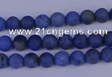 CDU300 15.5 inches 4mm round matte blue dumortierite beads