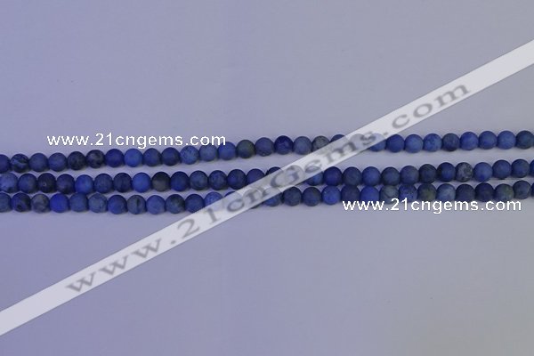 CDU300 15.5 inches 4mm round matte blue dumortierite beads