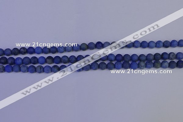 CDU301 15.5 inches 6mm round matte blue dumortierite beads