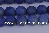 CDU302 15.5 inches 8mm round matte blue dumortierite beads