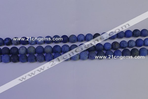 CDU302 15.5 inches 8mm round matte blue dumortierite beads