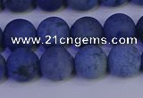 CDU303 15.5 inches 10mm round matte blue dumortierite beads