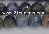 CDU312 15.5 inches 12mm faceted round blue dumortierite beads