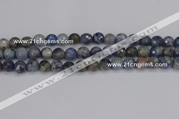 CDU312 15.5 inches 12mm faceted round blue dumortierite beads