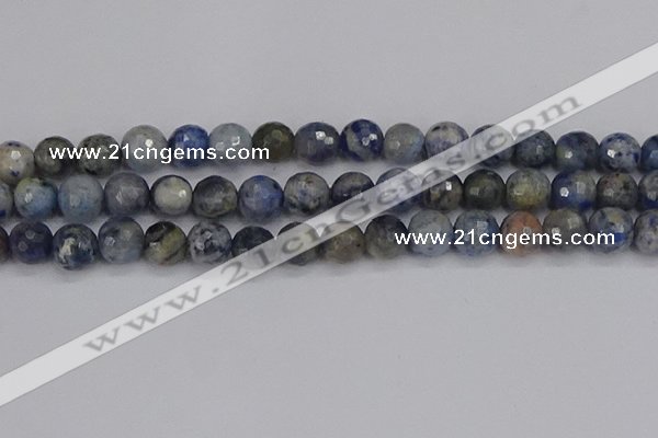 CDU312 15.5 inches 12mm faceted round blue dumortierite beads