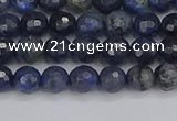 CDU315 15.5 inches 4mm faceted round blue dumortierite beads