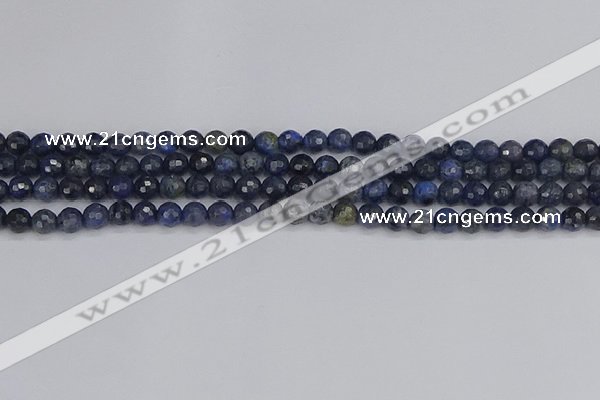 CDU315 15.5 inches 4mm faceted round blue dumortierite beads