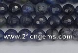 CDU316 15.5 inches 6mm faceted round blue dumortierite beads