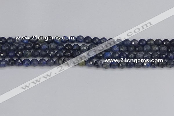 CDU316 15.5 inches 6mm faceted round blue dumortierite beads