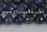 CDU317 15.5 inches 8mm faceted round blue dumortierite beads