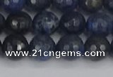 CDU318 15.5 inches 10mm faceted round blue dumortierite beads