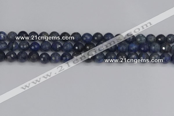 CDU318 15.5 inches 10mm faceted round blue dumortierite beads