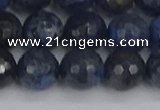 CDU319 15.5 inches 12mm faceted round blue dumortierite beads