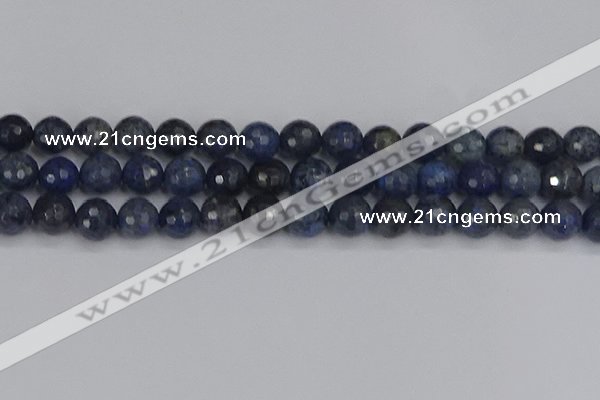 CDU319 15.5 inches 12mm faceted round blue dumortierite beads