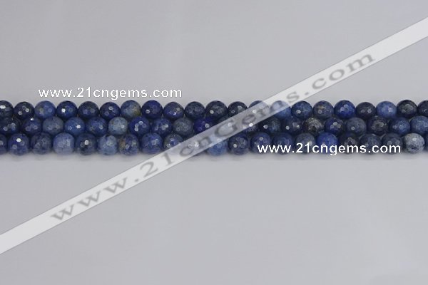 CDU323 15.5 inches 6mm faceted round blue dumortierite beads