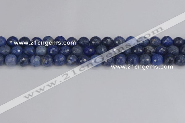 CDU324 15.5 inches 8mm faceted round blue dumortierite beads