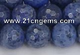 CDU326 15.5 inches 12mm faceted round blue dumortierite beads