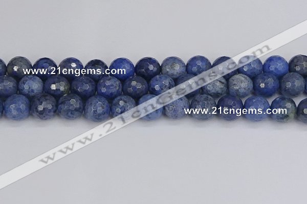 CDU326 15.5 inches 12mm faceted round blue dumortierite beads