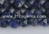 CDU330 15.5 inches 6mm faceted nuggets blue dumortierite beads