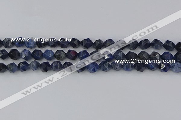 CDU331 15.5 inches 8mm faceted nuggets blue dumortierite beads