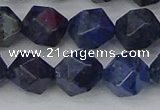 CDU333 15.5 inches 12mm faceted nuggets blue dumortierite beads