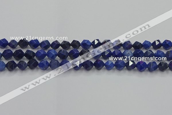 CDU337 15.5 inches 8mm faceted nuggets blue dumortierite beads