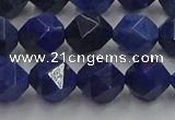 CDU338 15.5 inches 10mm faceted nuggets blue dumortierite beads