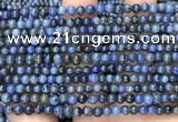 CDU350 15.5 inches 4mm round blue dumortierite beads wholesale