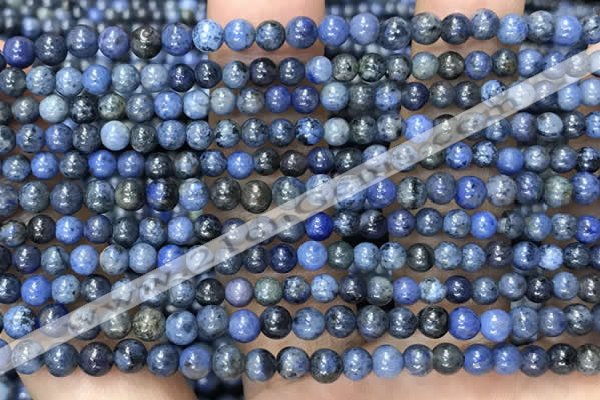 CDU350 15.5 inches 4mm round blue dumortierite beads wholesale