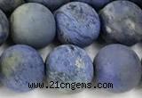 CDU393 15 inches 10mm round matte dumortierite beads